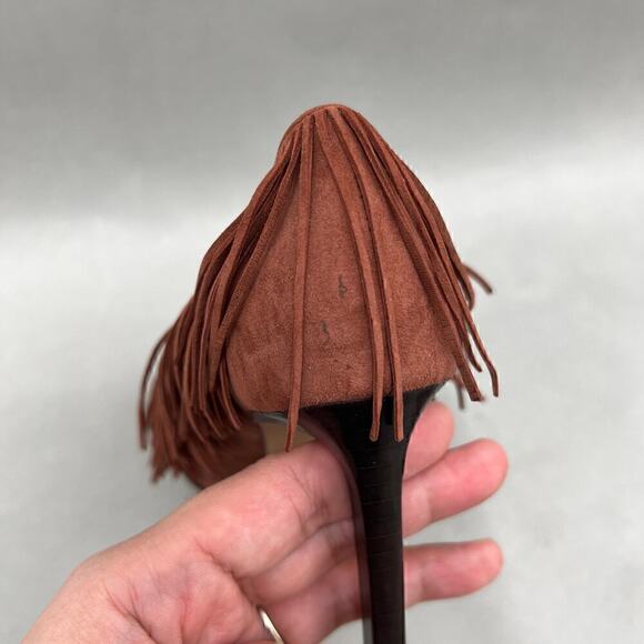 B37 Ulla Johnson Inez Fringe High Heel Womens 6 Boho Maximalism Western Chic - Picture 10 of 13